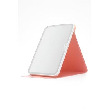 Imagem de Espelho LED Portátil com Iluminação Touch, Recarregável USB, Base e Capa Protetora, Cor Branco