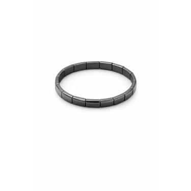 Imagem de Zan Mast Pulseira de hematita masculina, pulseira elástica com contas de pedra natural para melhorar o charme masculino, confiança, clareza mental e foco, joia de energia de aterramento presente, One