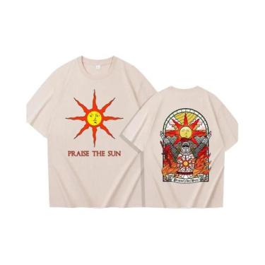 Imagem de Camiseta Unissex Dark Souls Praise the Sun Harajuku Com Gola Redonda, 