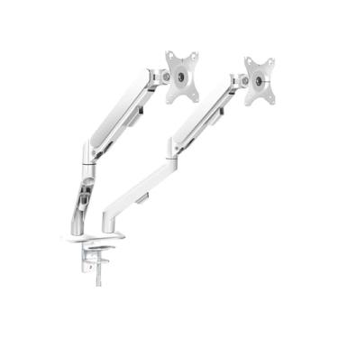 Imagem de Adequado para monitores de escritório 21/24/27 polegadas combinação de suporte de suspensão pneumática (branco)