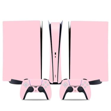 Imagem de Película de decalque para disco Ps5, capa adesiva de vinil de corpo inteiro para console e controle PlayStation 5 (edição de disco PS5, Blue Lightning) (rosa puro, edição digital PS5)