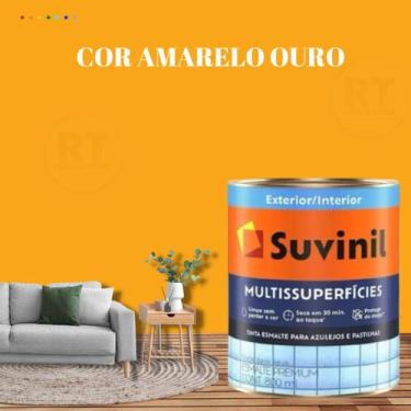 Imagem de Tinta Epoxi Cozinhas e Banheiros Cor Amarelo Multissuperfícies 800ml S