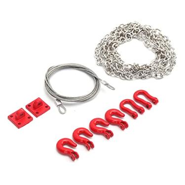 Imagem de Generic Metal Rc Reboque Gancho Corrente de Reboque Manilha Suporte Resistente para 1/10 Rc Modelo Carros Peças para Scx10 Cc01 D90 Carro Escalada