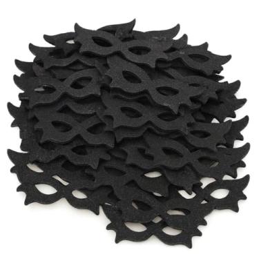 Imagem de 50 Mini Máscaras de EVA para Carnaval, Decoração de Festas, Acessórios para Pets, Multicoloridas, Kit com Várias Unidades (Preto)