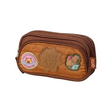 Imagem de Estojo Duplo De Capivara Escolar Infantil Com Dois Compartimentos Refo