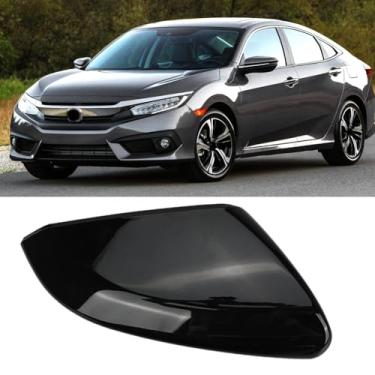Imagem de Capa preta brilhante para espelho do lado do motorista esquerdo compatível com Honda Civic 2016-2019 2020 2021 Honda Insight 2019-2021, substituição direta