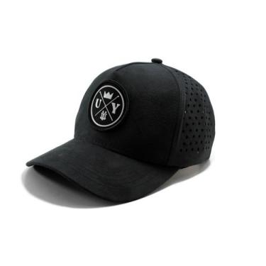 Imagem de Boné Use Young Fitão Snapback Perfurado Camurça - Linha Premium, Preto