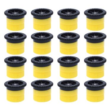 Imagem de Honoson 16 peças de cabeça de pulverizador pop-up de substituição de raio de arco variável de alta eficiência compatível com Rainbird, irrigador pop-up Hunter Orbit (12 van, amarelo)