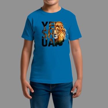 Imagem de Camisetas Infatil Básica Casual Moda Religiosa Manga Curta Yeshua Leon