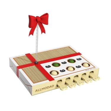 Imagem de Baoblaze Caixa de brinquedo para gatos com arranhador, estilo "Acerte a Toupeira", e interativa, ideal para exercícios físicos e para