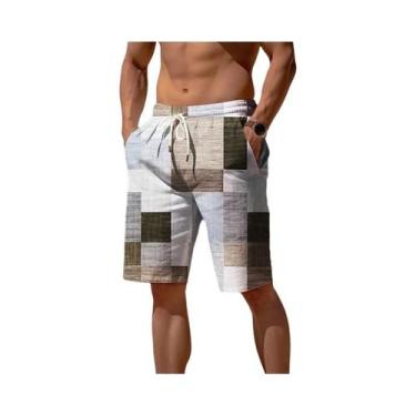 Imagem de Bermuda De Praia Masculina Com Estampa De Plumas Em Gradiente Colorido