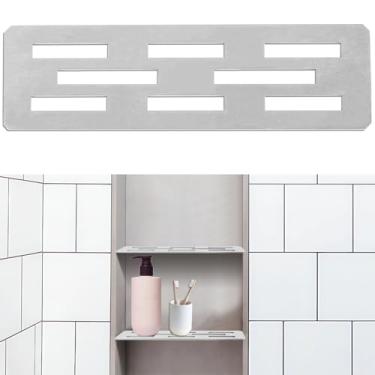 Imagem de merrisport Prateleira retangular de nicho de chuveiro para azulejo de 30 cm, inserção de nicho pronta para azulejos com aço inoxidável 316 escovado, serve para linhas de argamassa de 1/8 polegada