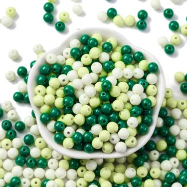 Imagem de Contas de acrílico opacas de 10 g espaçador redondo sortido de cores sólidas contas soltas para pulseiras, colares, brincos, artesanato faça você mesmo, suprimentos de fabricação de joias, cerca de 90