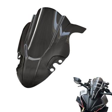 Imagem de Viseira de para-brisa de motocicleta, para-brisa de onda de 41,7 cm, divisor de vento compatível com CFMOTO 450SS 450SR proteção de defletores de vento, tela de vento de bolha dupla (cinza)