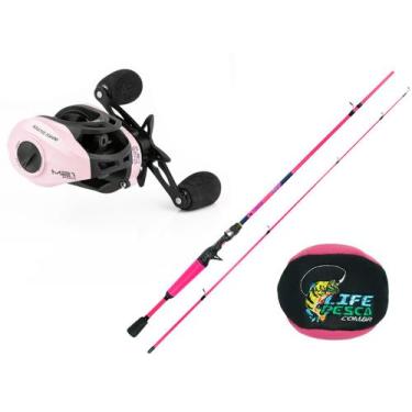 Imagem de Kit Vara Topaz Pink 1,68m 6-12lbs 2 Partes + Carretilha Albatroz Fishi