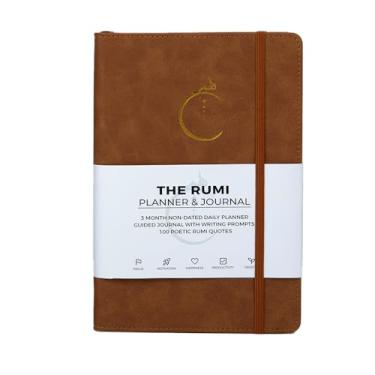 Imagem de The Rumi Planner & Journal - Um planejador diário 2 em 1 e diário guiado com instruções inspiradoras de escrita - Desenvolva produtividade e uma mentalidade positiva - 3 meses sem data (marrom)