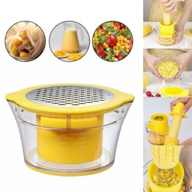 Imagem de descascador de milho verde, debulhador com recipiente, separador de milho cozido