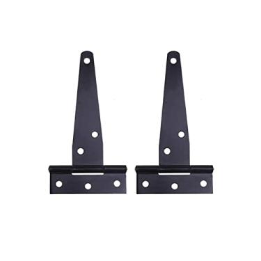 Imagem de 2 peças 2 polegadas em forma de T dobradiça de ferro à prova de ferrugem para galpão, alça de porta articulada antiga, dobradiça de porta de celeiro, cerniera de ferragens (cor: preto, tamanho: 8