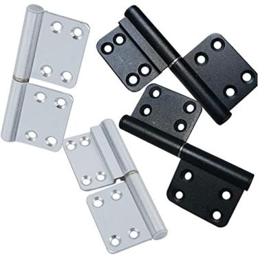 Imagem de 2 peças de porta de vaso sanitário liga de alumínio armário armário porta rolamento caixa industrial dobradiça de amortecimento ajustável dobradiças ferragens móveis (cor: areia prata)