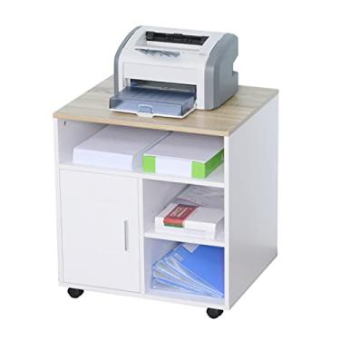 Imagem de U5GAAALPPQ9 Armário de arquivo, suporte de impressora com armário de escritório de armazenamento, armário de madeira sob a mesa com rodas, gabinete de escritório, armário de arquivo de escritório (cor