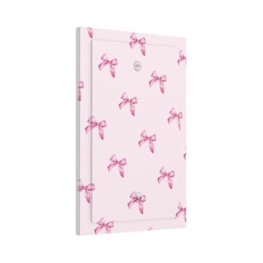 Imagem de TEIKKIOP Capa de interruptor de luz para meninas fofas com laço rosa, placa de parede única, receptáculo decorativo, placa frontal para quarto, casa, banheiro