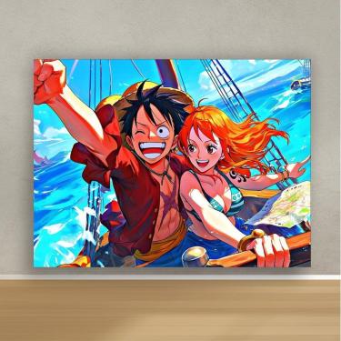 Imagem de Painel Retangular Luffy E Nami 1,5X1,0M Lona Fosca