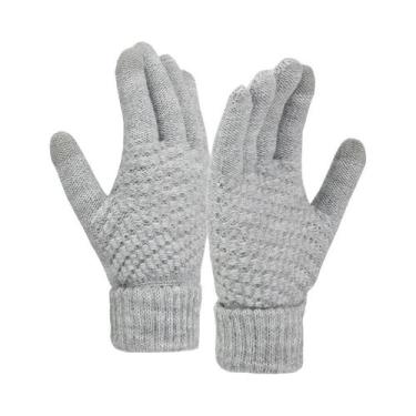 Imagem de Luvas De Inverno Unissex Com Tela Sensível Ao Toque, Luvas De Lã Trico