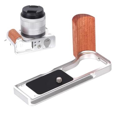 Imagem de SZZCNOX Suporte de metal em L para câmera digital Canon EOS R50 V, pega em forma de L com placa de liberação rápida integrada para Arca, sem bloqueio de bateria e compartimento de cartão de memória