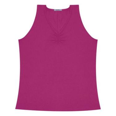 Imagem de Regata Plus Size Em Ribana Canelada Secret Glam Roxo, Plus G4, Roxo