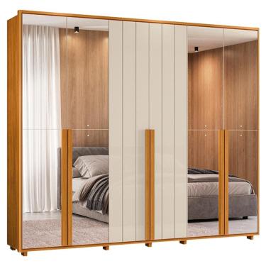 Imagem de Guarda Roupa Casal Volpi 6 Portas Com Espelhos MDF 278 cm Madetec