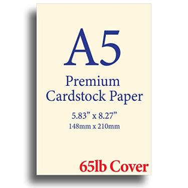 Imagem de Cartolina premium A5 (21 x 14,8 cm) - capa de 29,5 kg (176 gsm) creme (100 folhas)