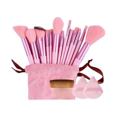 Imagem de Conjunto De Pincéis De Maquiagem Veganos Macios E Fofos Para Base, Con