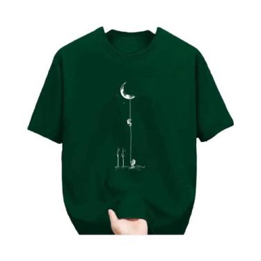 Imagem de Camiseta Casual Masculina plus Size De Verão Em Algodão Com Estampa De