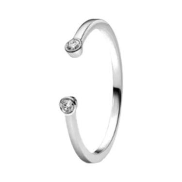 Imagem de Anel Feminino De Prata Esterlina 925 Com Mini Snoopy, Diamante Rosa De