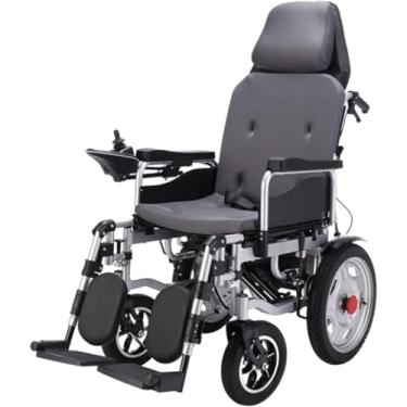 Imagem de Cadeira De Rodas Elétrica Resistente Com Encosto De Cabeça, Cadeira Elétrica Portátil Dobrável E Leve, Largura Do Assento 45 Cm, Encosto Ajustável E ângulo Do Pedal, Joystick, Grey