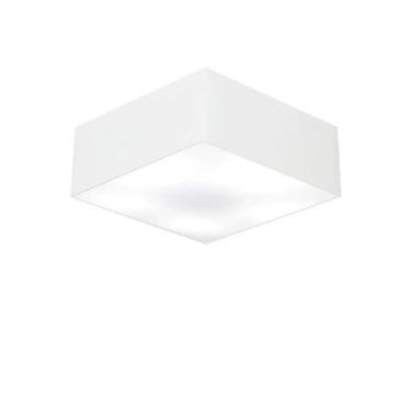 Imagem de Plafon Para Sala de TV Quadrado TV-3001 Cúpula Cor Branco - Lustres Vi