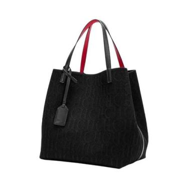 Imagem de Chch sacola nova grande capacidade preta simples sacola de compras de 