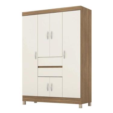 Imagem de Guarda Roupa Casal Ecom Ii 6 Portas E 2 Gavetas Amêndola Off White - Demóbile Amêndola Off White