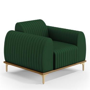 Imagem de Poltrona Com Pés D'Ouro Molino D02 Veludo Verde Musgo C-303