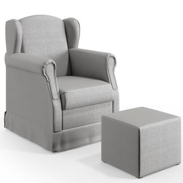 Imagem de Poltrona Com Balanço E Puff Elisa P02 Facto Cinza