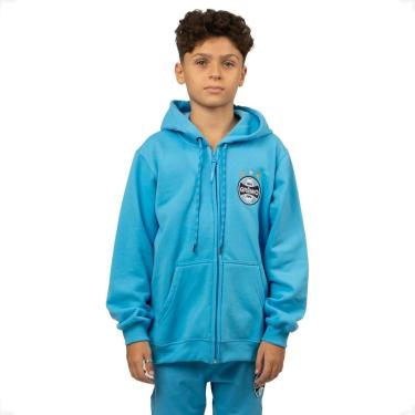 Imagem de Moletom Juvenil Canguru Aberto Grêmio Torcedor Escudo-Masculino