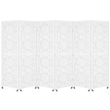 Imagem de 6 Biombo Pintado Sanfonado Com Rodinhas E Dobradiças Folha Painel Mdf 