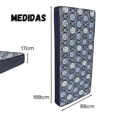 Imagem de Colchão Solteiro D28 188X88CmPreto Firme Ideal para Uso Diário Espuma 