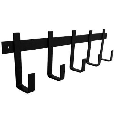 Imagem de Cabideiro de Parede com 5 Ganchos para Pendurar Roupas e Bolsas Indust