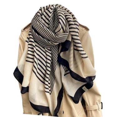 Imagem de Cachecol Lenço Xale Feminina Longa Estampado 180 X 90cm Frio - D Prese