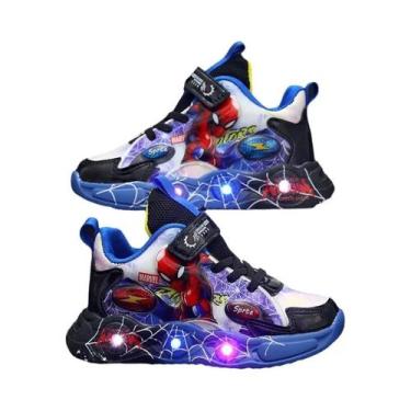 Imagem de Tênis LED Iluminados Para Meninos Disney Spider-man Moda Infantil Para