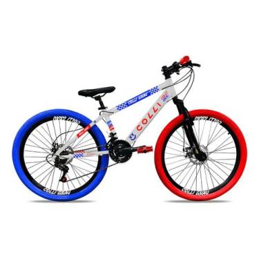Imagem de Bicicleta grau aro 26 freios a disco 21vel colli branco com vermelho/a