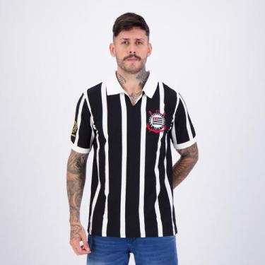 Imagem de Camisa Corinthians Retrô Contraste Centenário Preta - Coimbra, P