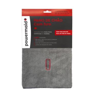 Imagem de Pano Com Furo Para Rodo Microfibra Multiuso Cinza - CAMESA