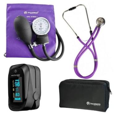 Imagem de Kit Enfermagem Aparelho Pressao Esfig Estetoscopio Completo Incoterm -